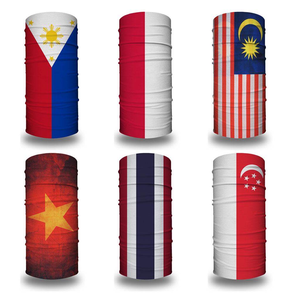 Cycling Gear Pas - Philippines Singapore Indonesia Malaysia Flag Neck