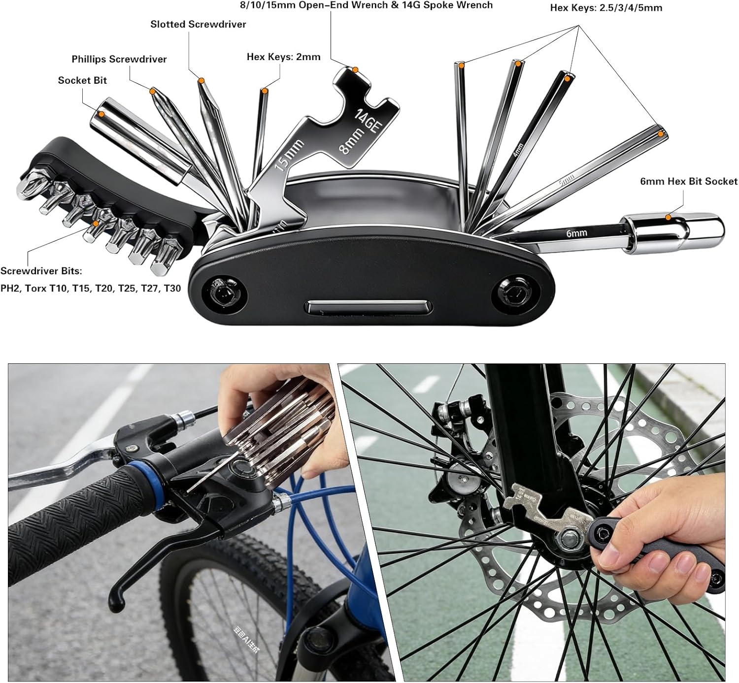 Foldable Multi-Tool Bike Repai - Cycling Gear Kit review and price