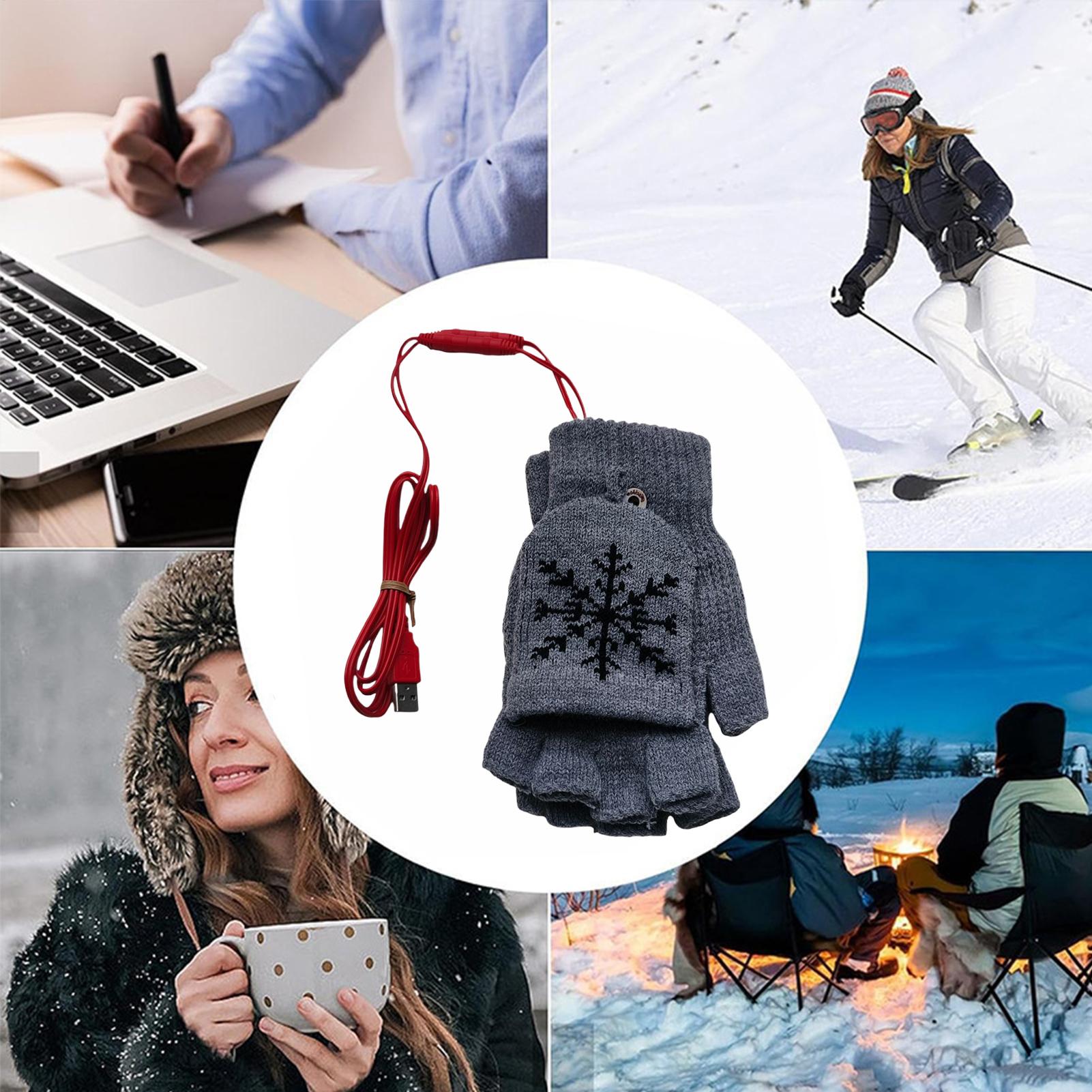 Heated Gloves Fingerless USB H - Cycling Gear Cold Weather review and price